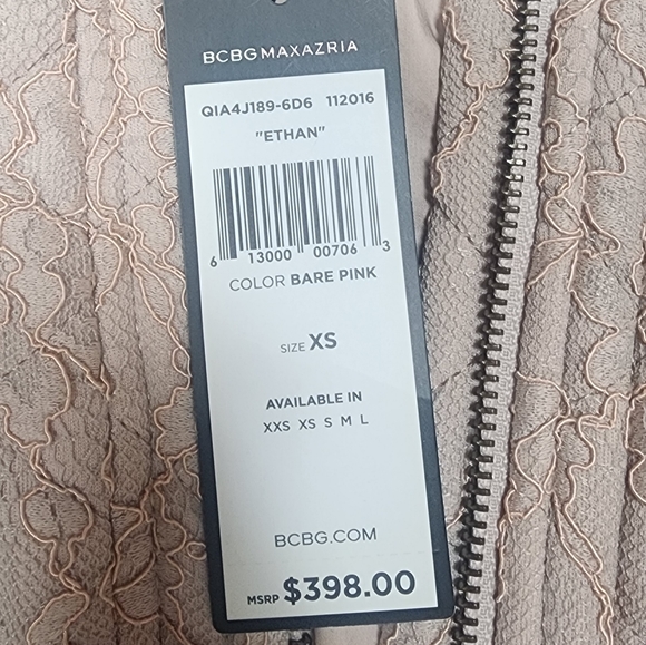 BCBG PLUSH PINK OVERLAY LACE JACKET - Picture 5 of 7